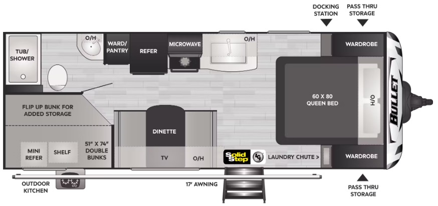 2023 KEYSTONE BULLET 211BHSWE, , floor-plans-day image number 0